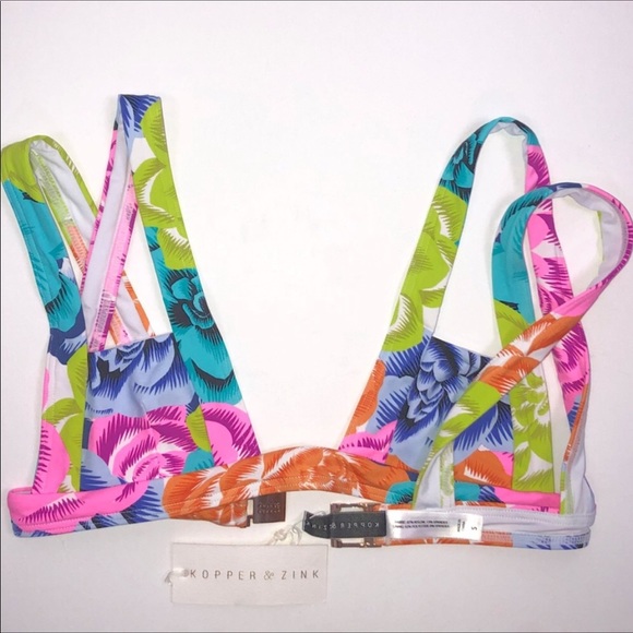 Kopper&Zink Floral Triangle Cutout Bikini Top Only - Picture 14 of 16